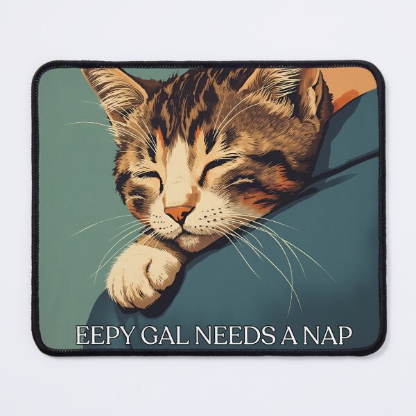 Item preview, Vintage Eeepy Gal Needs a Nap Cute Retro Girl Cat T-Shirt designed and sold by Vintage City.