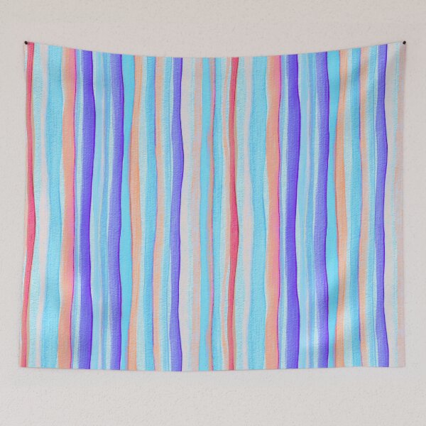 Item preview, Thin Watercolor Stripes, Blue designed and sold by Alex  Blud.