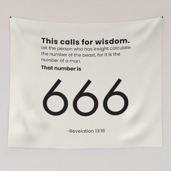 Item preview, This Calls For Wisdom | His Number Is 666 | Beast | Revelation 13:18 designed and sold by Anniko Art Studio.