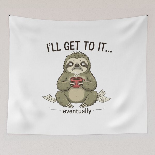 Item preview, Procrastination Sloth: The Official Mascot of Your To-Do List designed and sold by Irinuca Gifts.