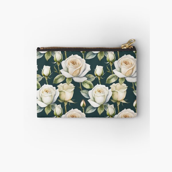 Item preview, White Rose Flower Watercolor Painting | Blue Background designed and sold by UnhingedBird.