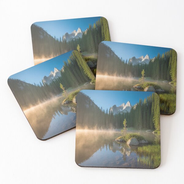 Item preview, Lifestyle Hub: Serene Mountain Lake with Mist and Golden Sunlight designed and sold by M&M Lifestyle Hub.