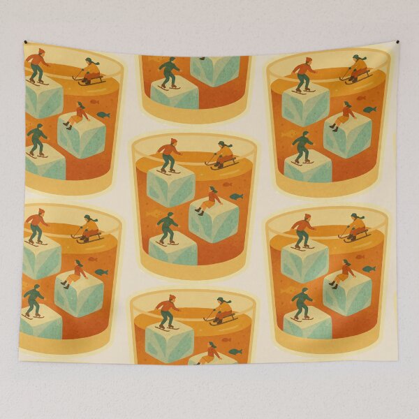 Aperçu de l'œuvre Patineurs sur glace Whiskey créée et vendue par Tiny Joy World.
