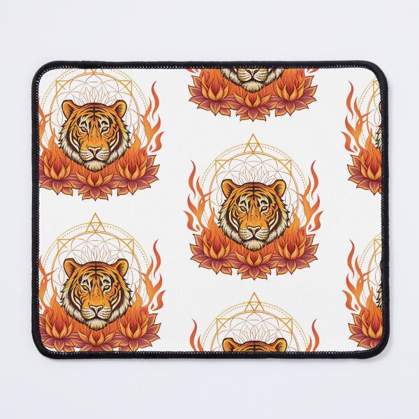 Item preview, Majestic tiger head with lotus petals designed and sold by Lucky 777.