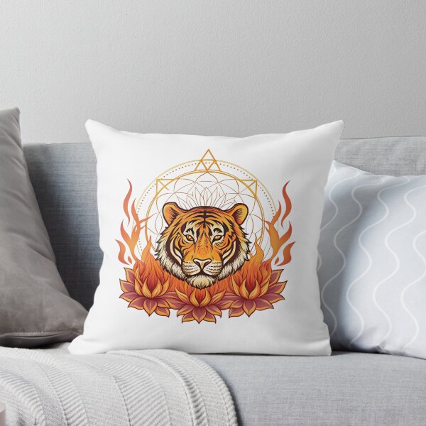 Item preview, Majestic tiger head with lotus petals designed and sold by Lucky 777.