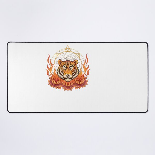 Item preview, Majestic tiger head with lotus petals designed and sold by Lucky 777.