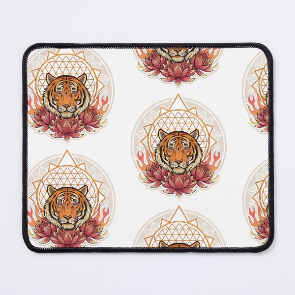 Item preview, Majestic tiger head with lotus petals designed and sold by Lucky 777.