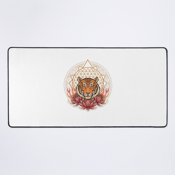 Item preview, Majestic tiger head with lotus petals designed and sold by Lucky 777.