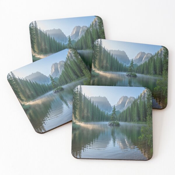 Item preview, Lifestyle Hub: Serene Mountain Lake with Mist and Golden Sunlight designed and sold by M&M Lifestyle Hub.