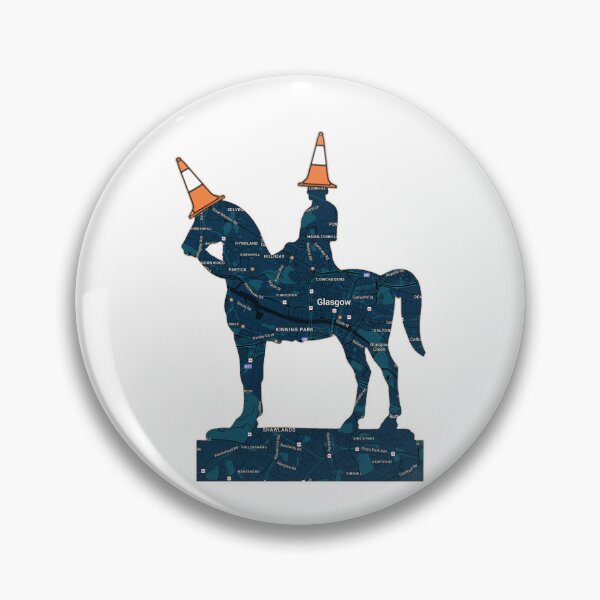 Item preview, Glasgow Icon Duke Wellington Cone Statue Map - Scottish City Gift Glasgow Street Art Print designed and sold by Loom on the Loch.