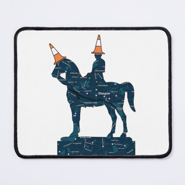 Item preview, Glasgow Icon Duke Wellington Cone Statue Map - Scottish City Gift Glasgow Street Art Print designed and sold by Loom on the Loch.