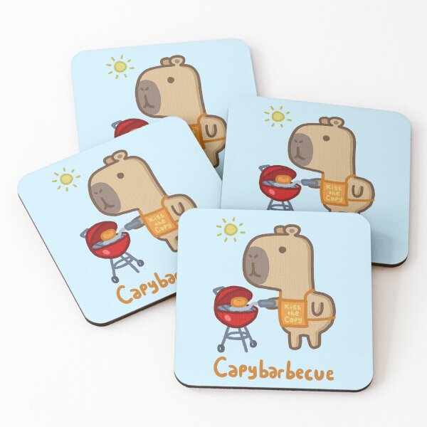 Item preview, Capybarbecue (with text) designed and sold by CamelCactus.