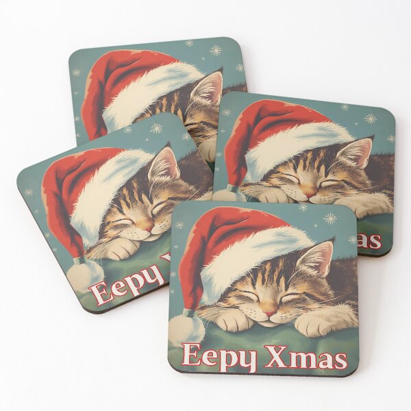 Item preview, Vintage Christmas Eeepy Cute Retro Girl Cat T-Shirt Xmas designed and sold by Vintage City.