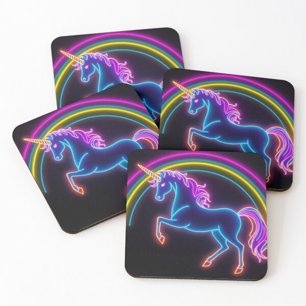 Item preview, Neon Unicorn Under the Rainbow – Vibrant Fantasy Glow Art designed and sold by Jeff's Good Mojo Dojo.