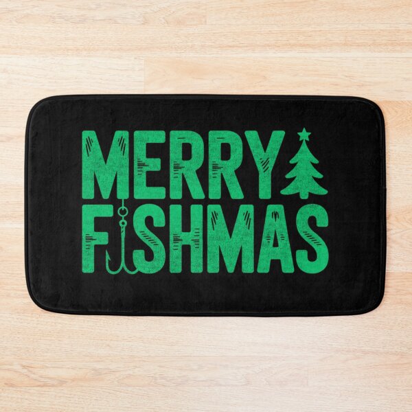 Item preview, Merry Fishmas Funny Fishing Christmas Design designed and sold by FreshVibe Prints.
