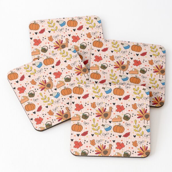 Item preview, Thanksgiving Pattern | Cute Fall Turkey and Pumpkin Pie Design designed and sold by annebmeadows.