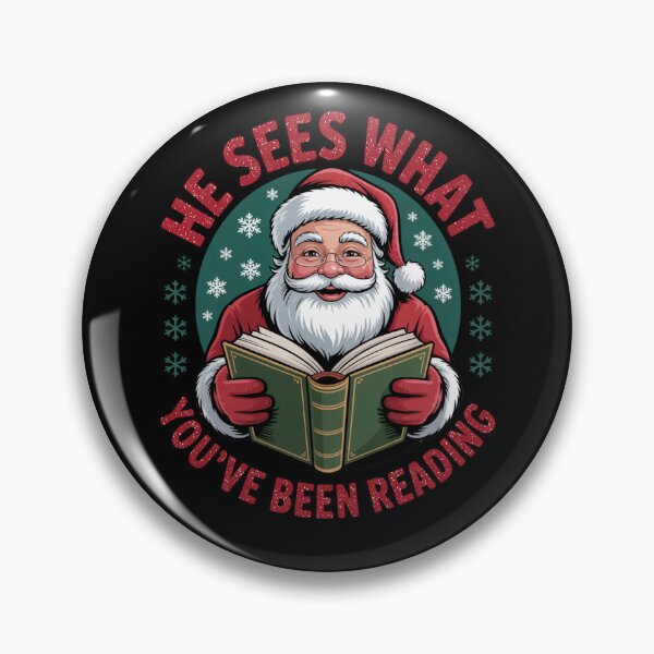 Item preview, He Sees What You’ve Been Reading Funny bookish Christmas Design designed and sold by FreshVibe Prints.