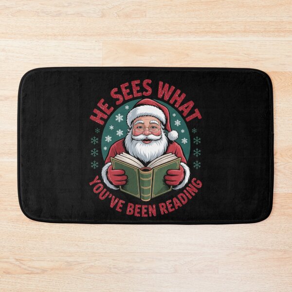 Item preview, He Sees What You’ve Been Reading Funny bookish Christmas Design designed and sold by FreshVibe Prints.