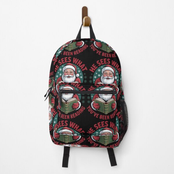 Item preview, He Sees What You’ve Been Reading Funny bookish Christmas Design designed and sold by FreshVibe Prints.