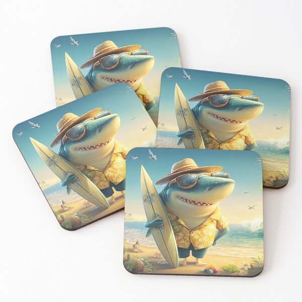 Item preview, Cool Shark Enjoying a Tropical Beach Vibe designed and sold by Artessie.