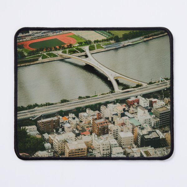 Item preview, Urban Aerial View with River and Bridge designed and sold by Jason Brown needs coffee .