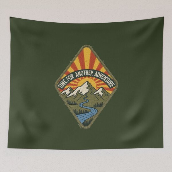 Item preview, Time for Another Adventure – Vintage Embroidered Mountain Patch Design designed and sold by NoctaHike.