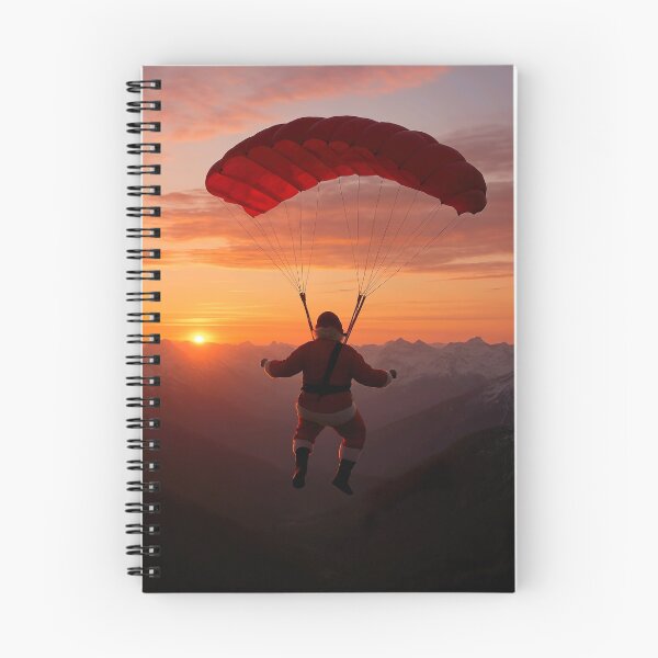 Item preview, Santa’s Sunset Skydive – A Christmas Adventure Above the Mountains designed and sold by EchoAuraGraphic.
