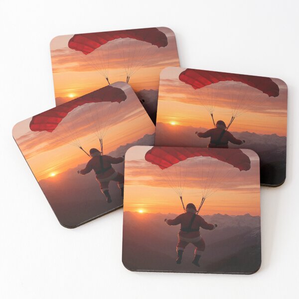 Item preview, Santa’s Sunset Skydive – A Christmas Adventure Above the Mountains designed and sold by EchoAuraGraphic.