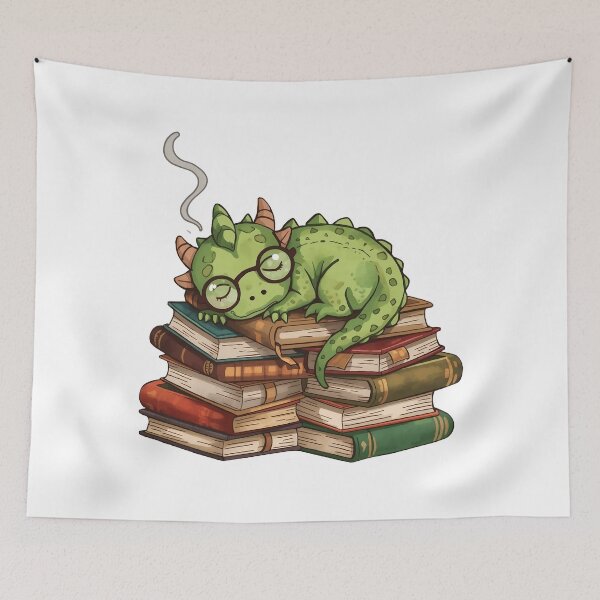 Item preview, Cute Dragon Bookworm designed and sold by Bal Drops.