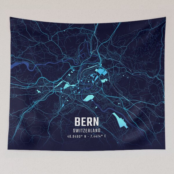 Item preview, Bern Midnight City Map designed and sold by HomeLivingCo.