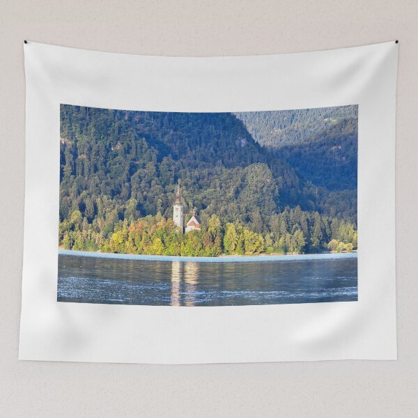 Item preview, Pilgrimage Church of the Assumption of Maria.Lake Bled landscape, Slovenia designed and sold by goceris.
