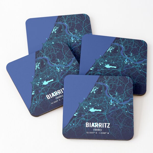 Item preview, Biarritz Midnight City Map designed and sold by HomeLivingCo.