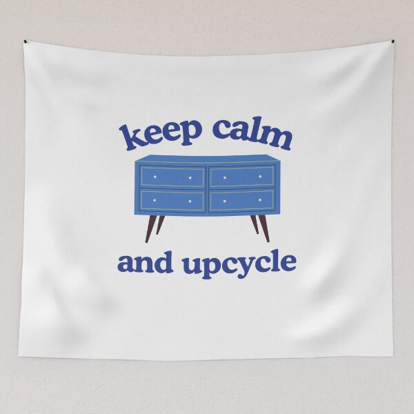 Item preview, Keep Calm and Upcycle – Retro Blue Text Design for DIY and Furniture Lovers designed and sold by Pokah79.