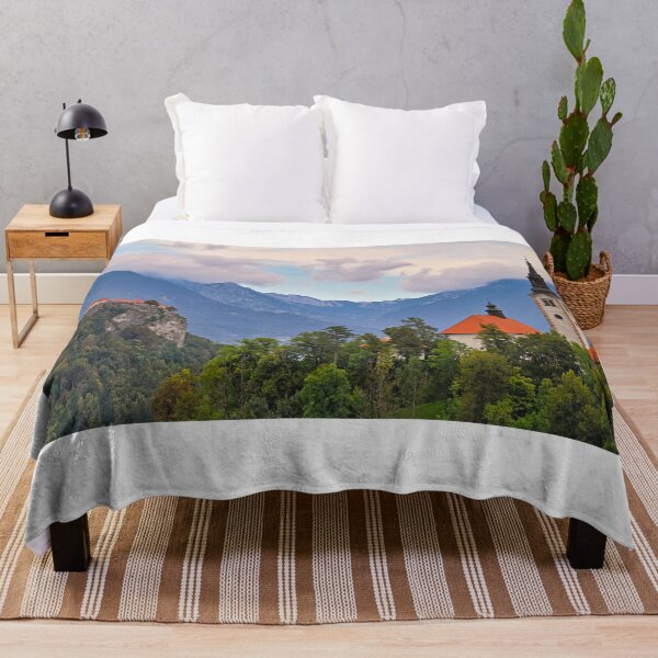 Item preview, Lake Bled with Bled Castle and Pilgrimage Church of the Assumption of Maria tower,landscape,Slovenia designed and sold by goceris.