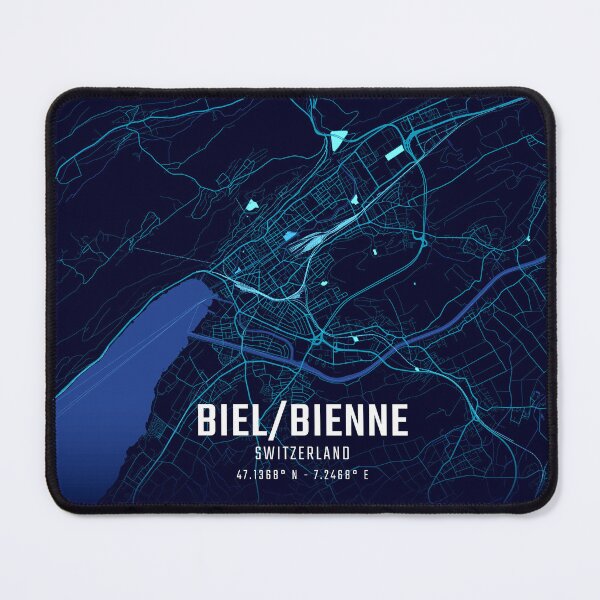 Item preview, Biel Bienne Midnight City Map designed and sold by HomeLivingCo.