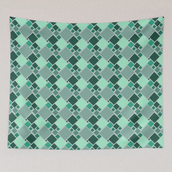 Item preview, Seamless geometric pattern with green rounded squares designed and sold by juthamas8426.