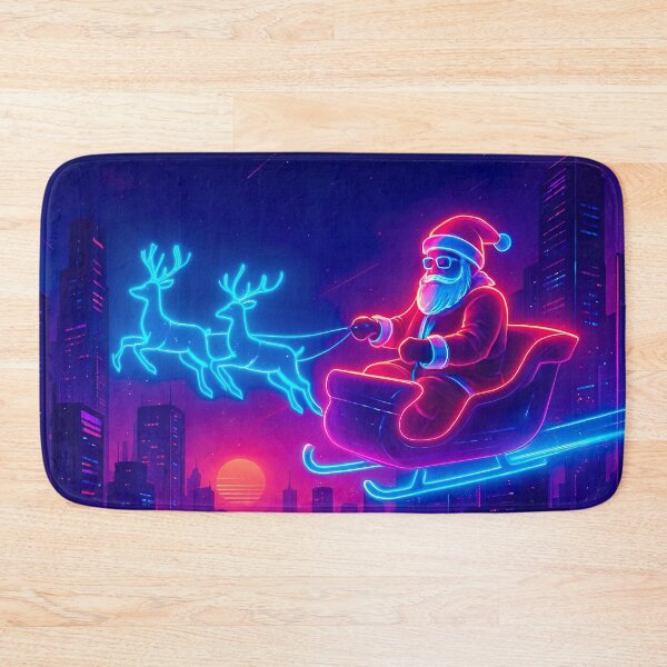 Item preview, Cyberpunk Santa – Futuristic Neon Christmas Ride designed and sold by EchoAuraGraphic.