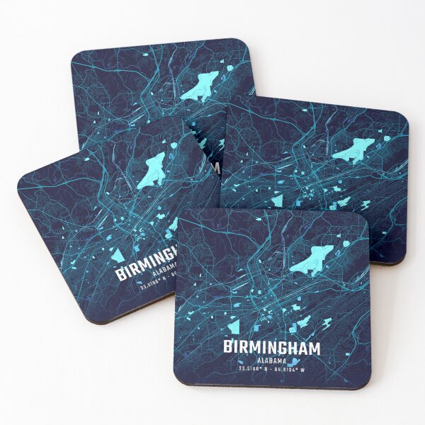 Item preview, Birmingham Alabama Midnight City Map designed and sold by HomeLivingCo.