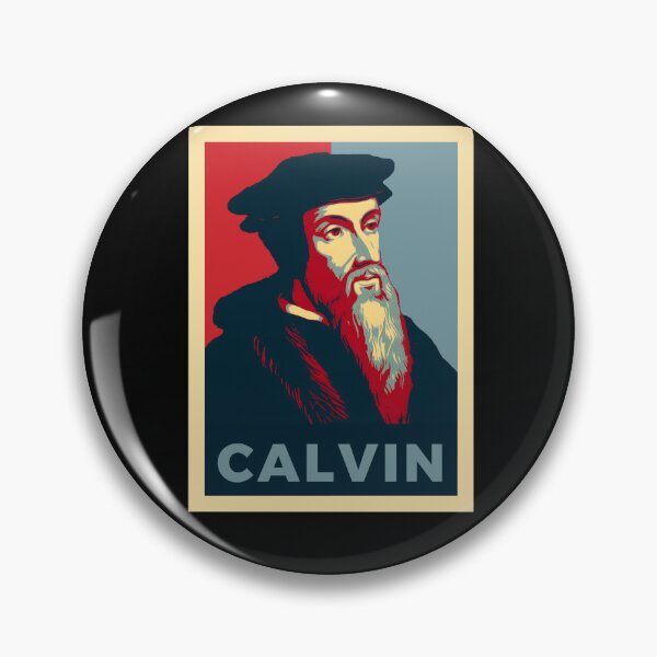 Artikelvorschau, Johannes Calvin – Pop-Art-Porträt im Stil des Obama-„Hope“-Posters | Kunst zur Reformation und Theologie entworfen und verkauft von AveCruxT.