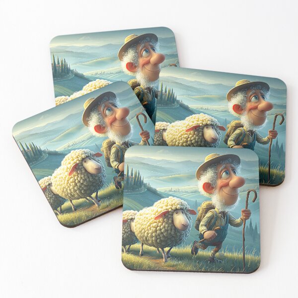 Item preview, Shepherd with Sheep in Beautiful Italian Landscape designed and sold by Artessie.