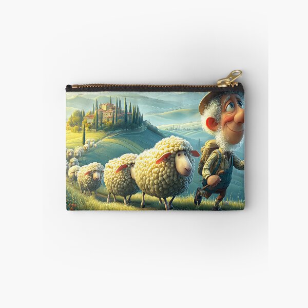 Item preview, Shepherd with Sheep in Beautiful Italian Landscape designed and sold by Artessie.