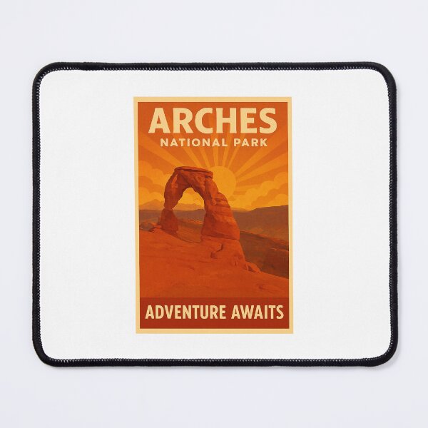 Item preview, Arches National Park – Adventure Awaits Retro Travel Poster | Vintage National Park Wall Art Print designed and sold by CarolionDesigns.