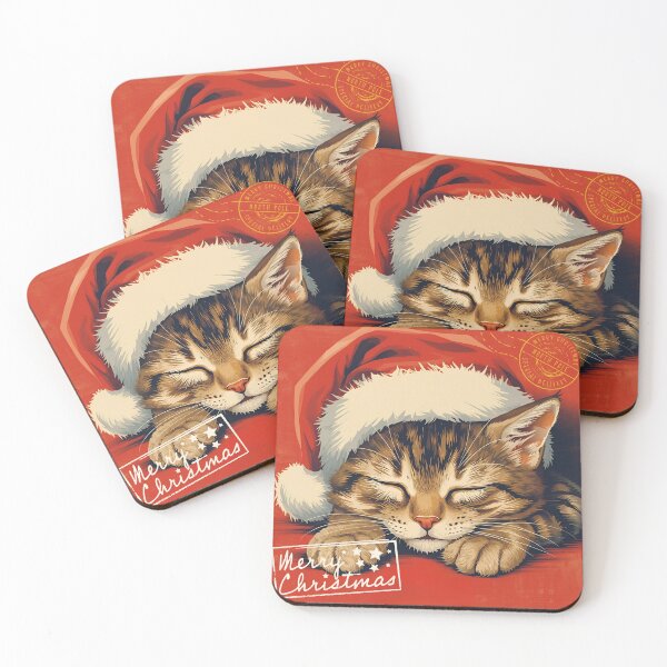 Item preview, Vintage Christmas Cute Retro Cat T-Shirt Xmas designed and sold by Vintage City.