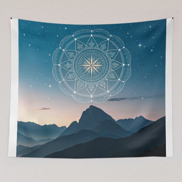 Item preview, Star map mandala glowing  designed and sold by Lucky 777.