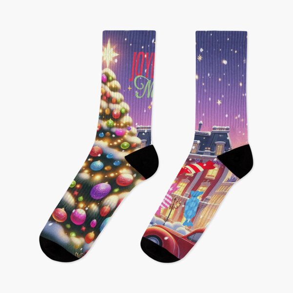 Item preview, Christmas City Scene – Cozy Winter Town Illustration with Christmas Trees and Lights designed and sold by Sugar Wisdom .