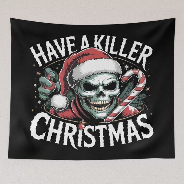Item preview, Have A Killer Christmas Skull Santa Candy Cane designed and sold by Linework Studio.
