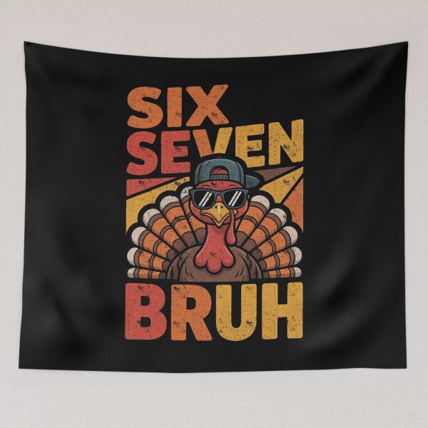 Item preview, Six Seven Bruh Funny Thanksgiving Turkey Meme Design designed and sold by FreshVibe Prints.
