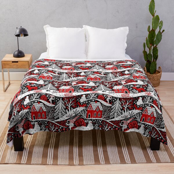Item preview, Red black and white Christmas night designed and sold by Gaia Marfurt.