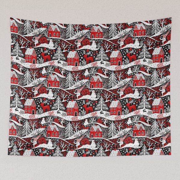 Item preview, Red black and white Christmas night designed and sold by Gaia Marfurt.