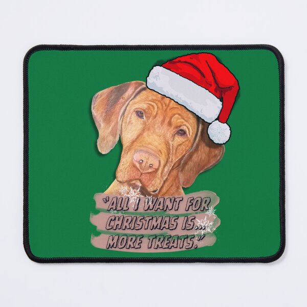 Item preview, Funny Vizsla Christmas Art - Cute Realistic Dog Painting with Santa Hat designed and sold by artlasak.